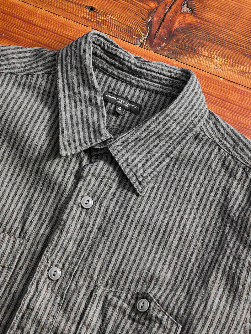 Linen Work Shirt in Charcoal Grey