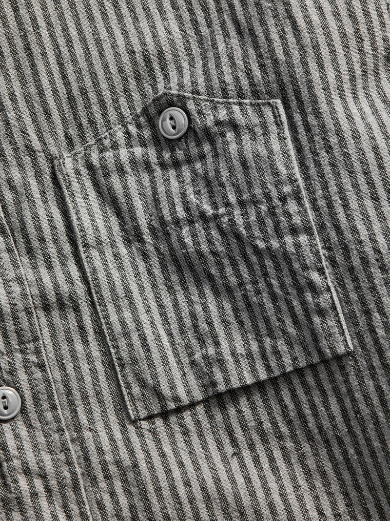 Linen Work Shirt in Charcoal Grey