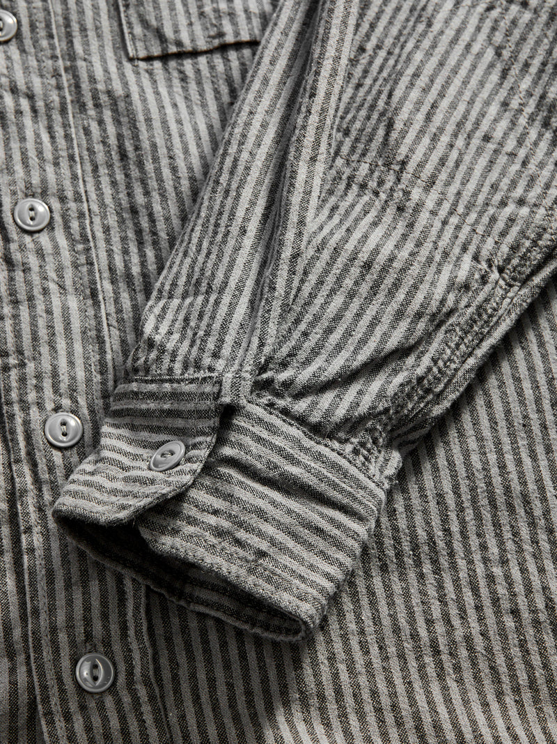 Linen Work Shirt in Charcoal Grey