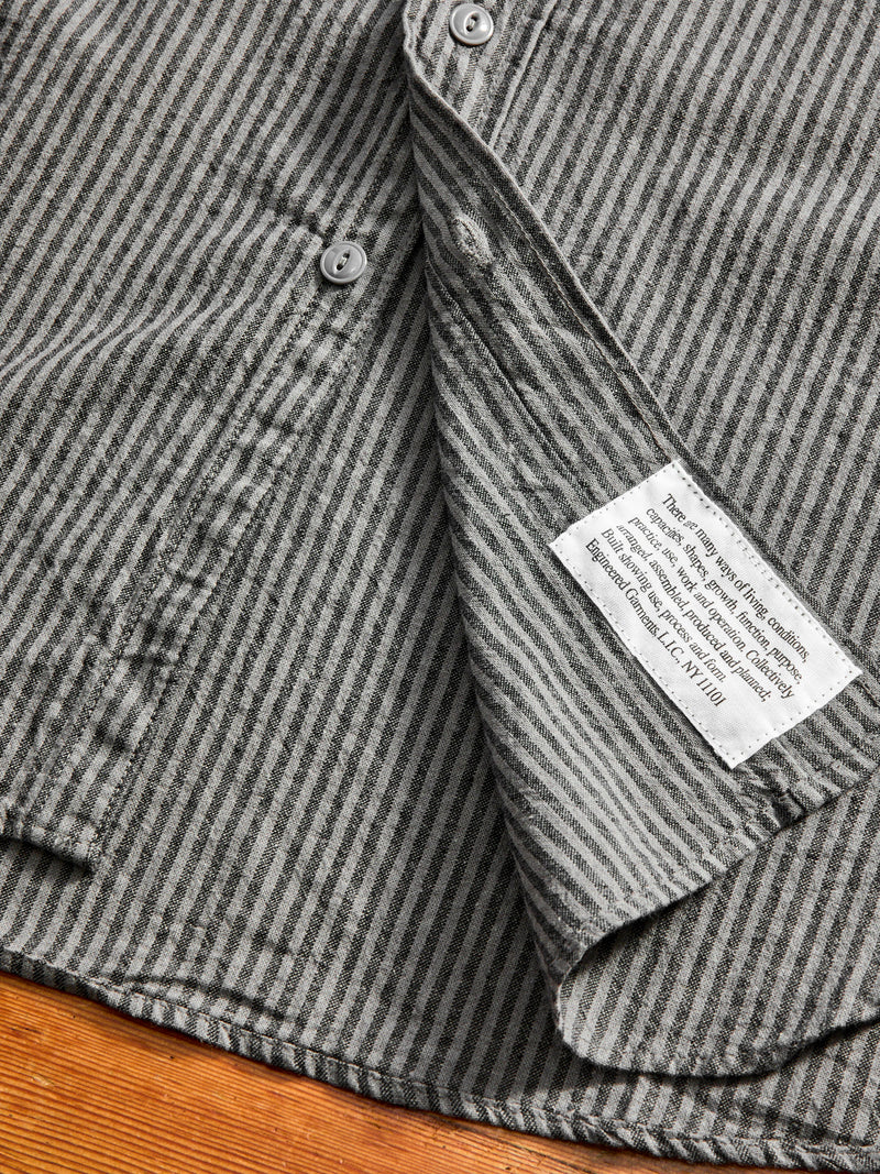 Linen Work Shirt in Charcoal Grey