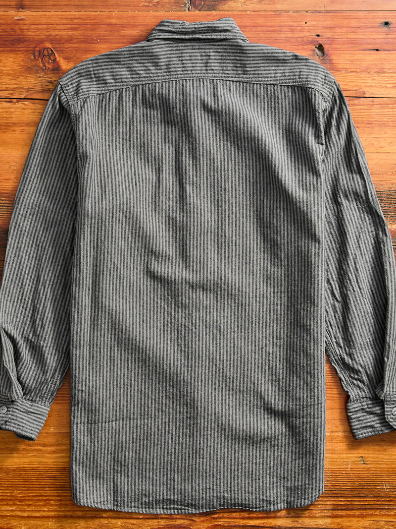 Linen Work Shirt in Charcoal Grey