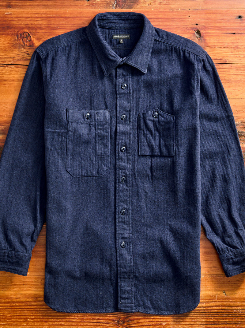 Herringbone Work Shirt in Navy