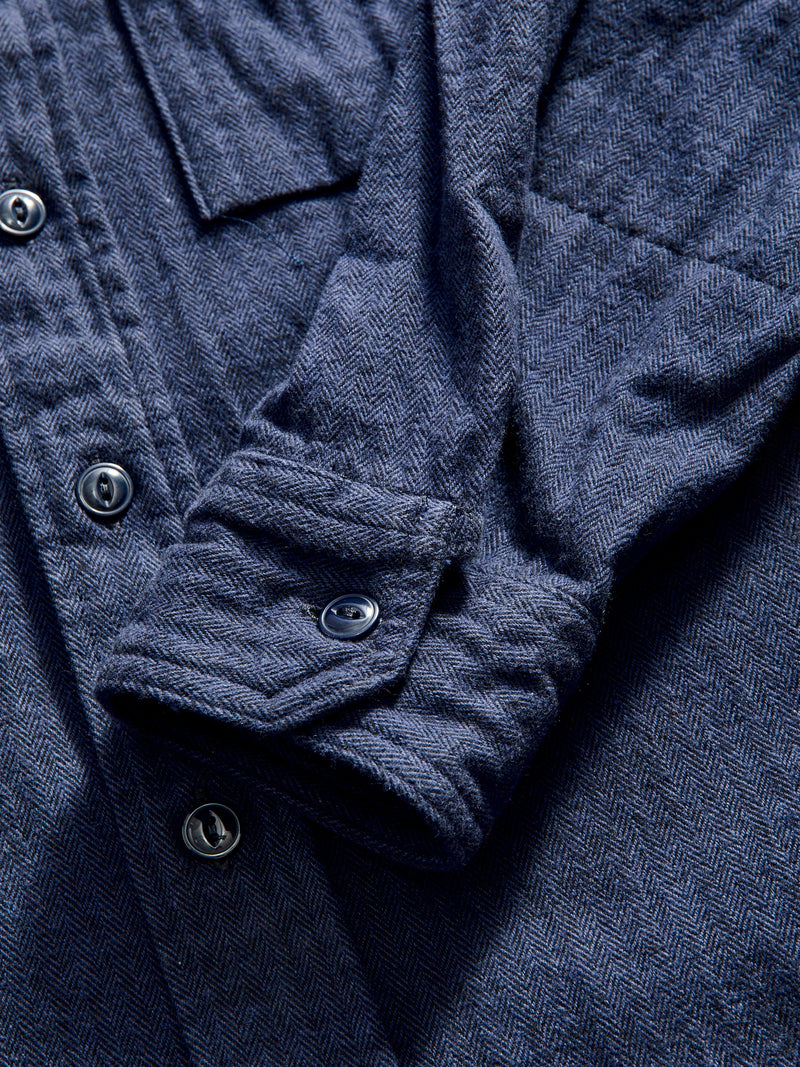 Herringbone Work Shirt in Navy