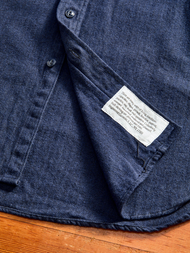Herringbone Work Shirt in Navy