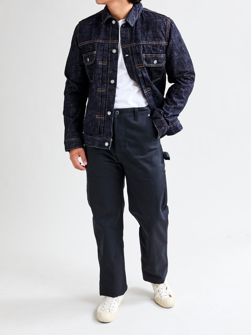 Ortega Pant in Black Herringbone