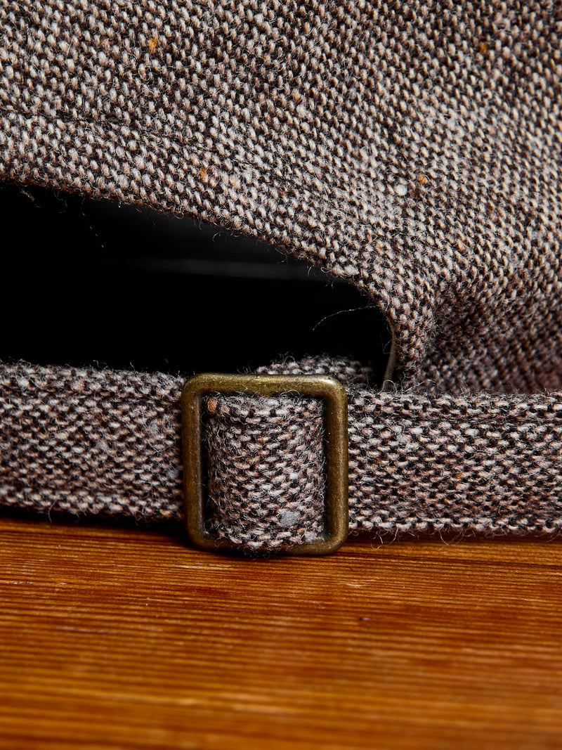 Patch Tweed Baseball Cap in Brown