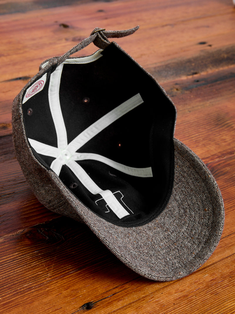 Patch Tweed Baseball Cap in Brown