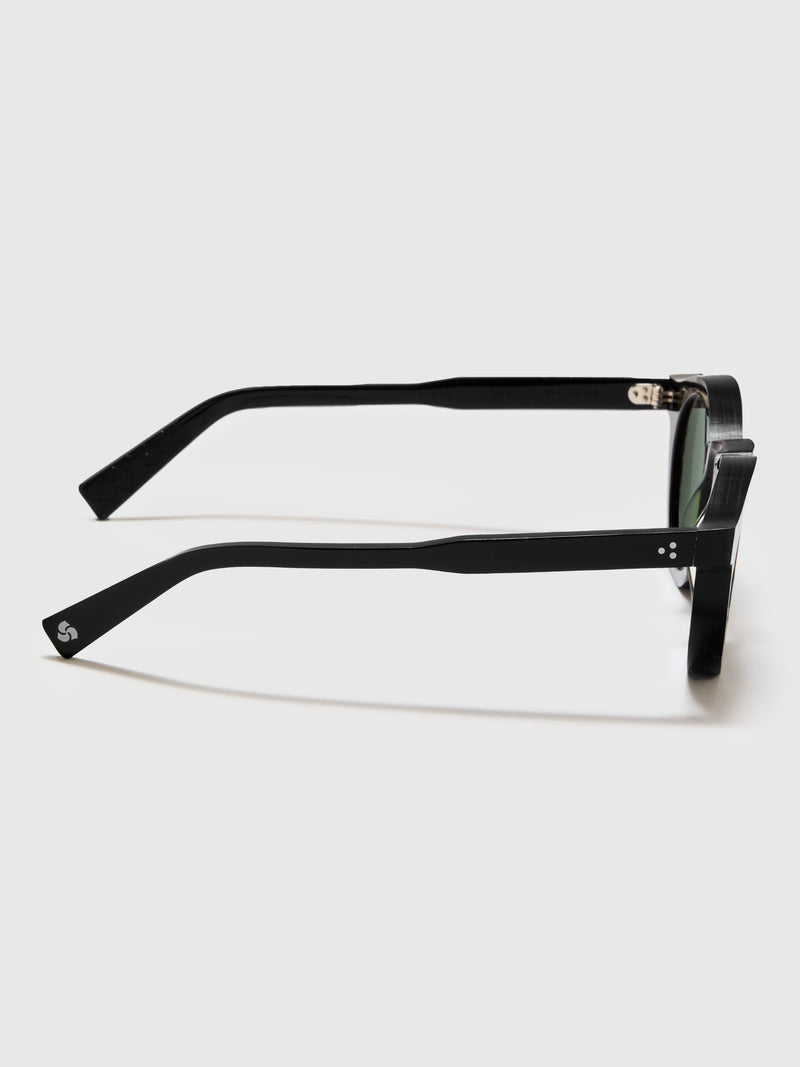 SP-01 "P3 Round" Sunglasses in Black/Green
