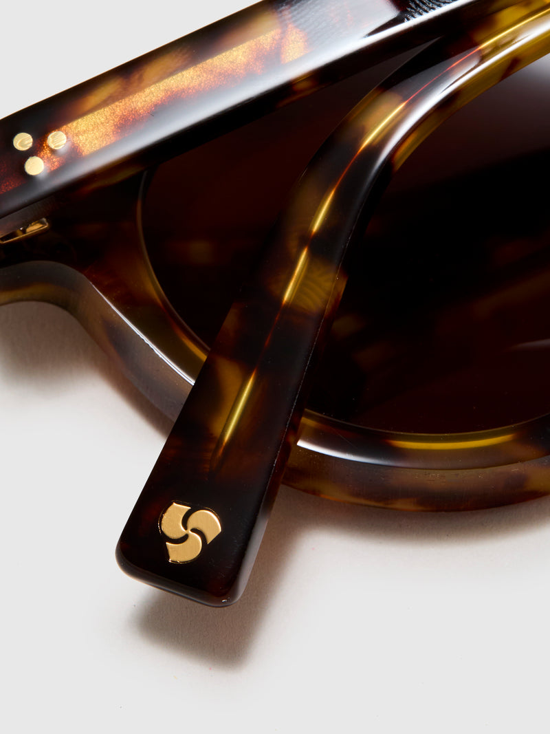 SP-01 "P3 Round" Sunglasses in Tortoise/Brown