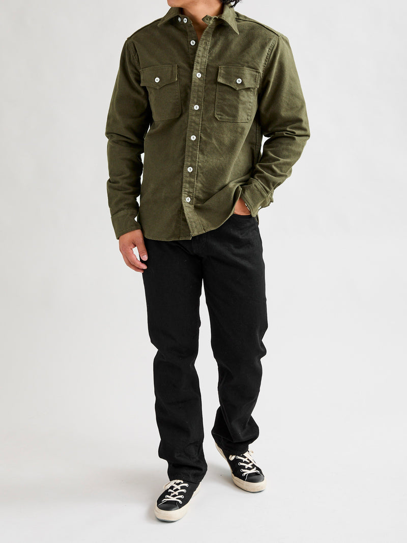 Scout Shirt in Olive Moleskin