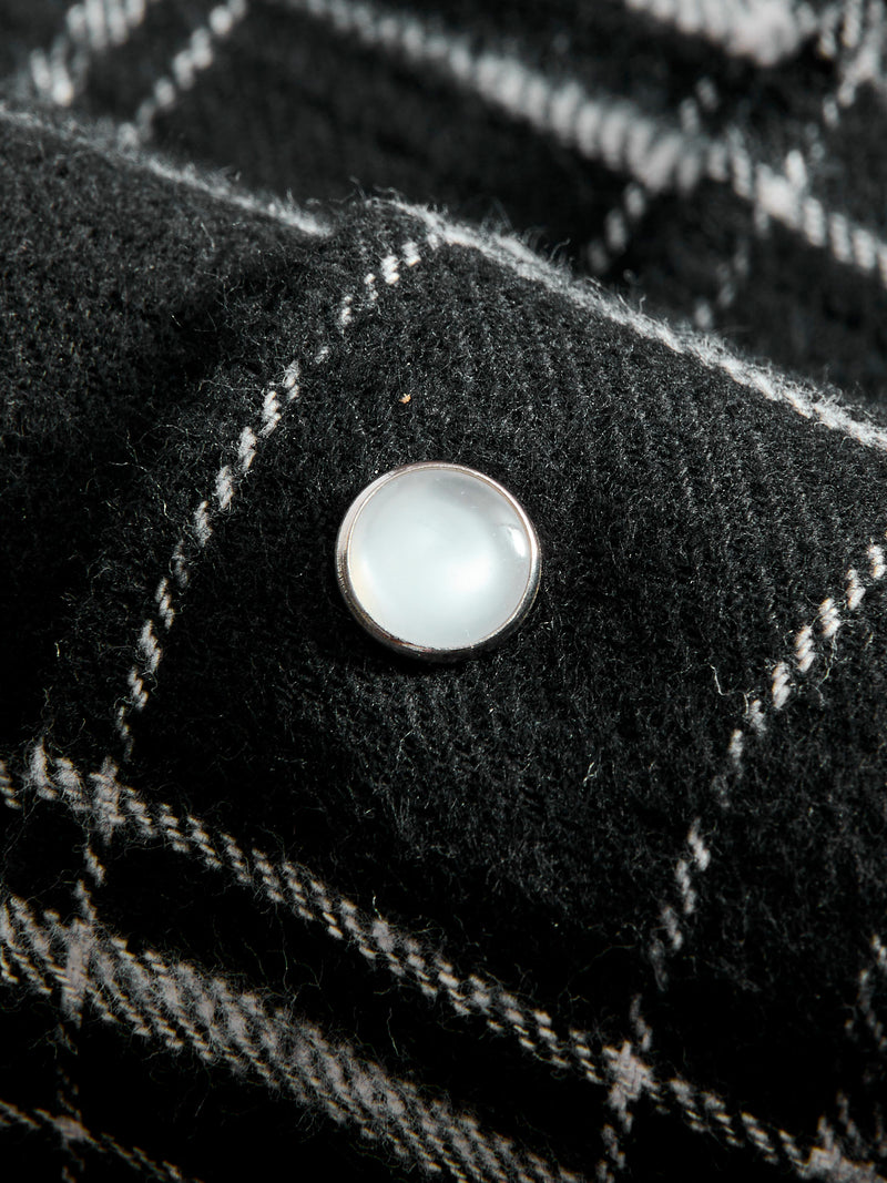 Cotton Slub Check Camp Shirt in Black