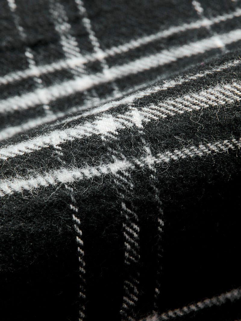Cotton Slub Check Camp Shirt in Black