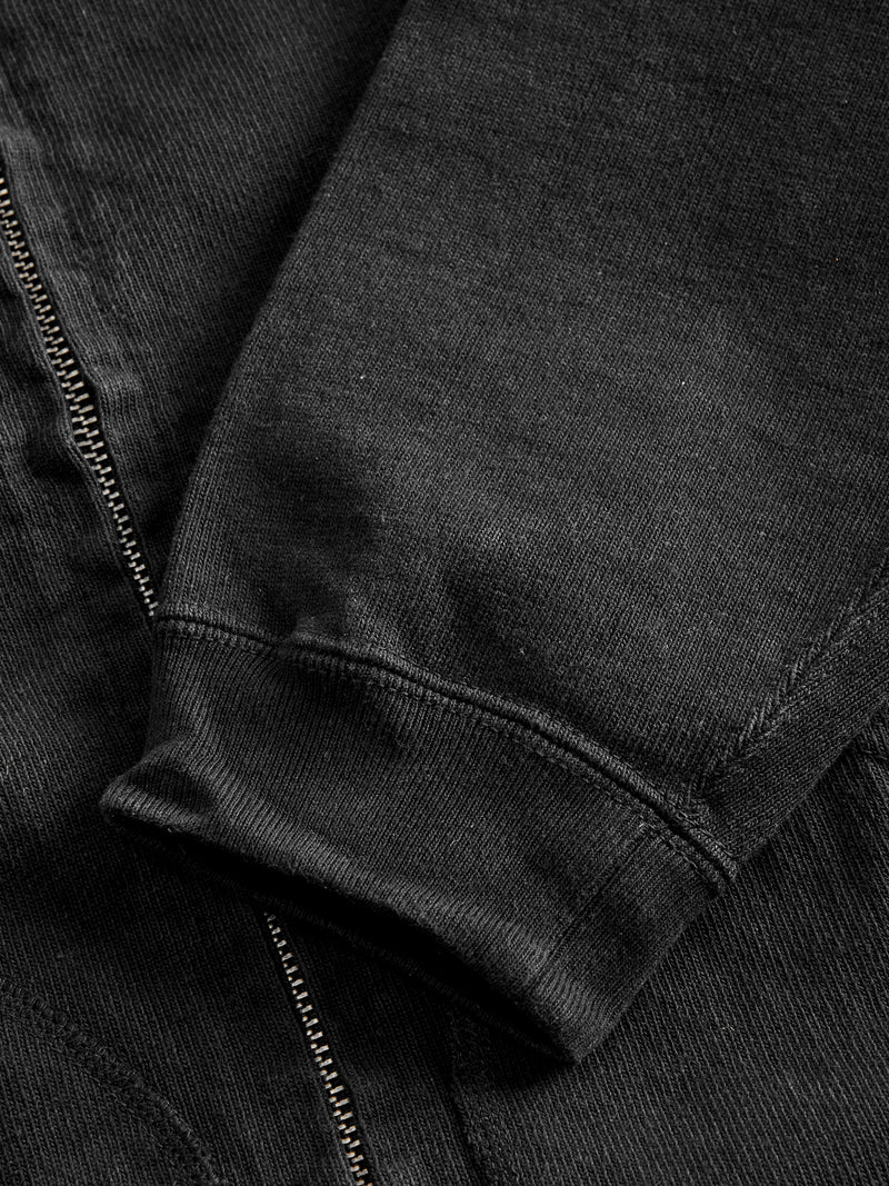 Extra Heavyweight Jersey Zip Hoodie in Black