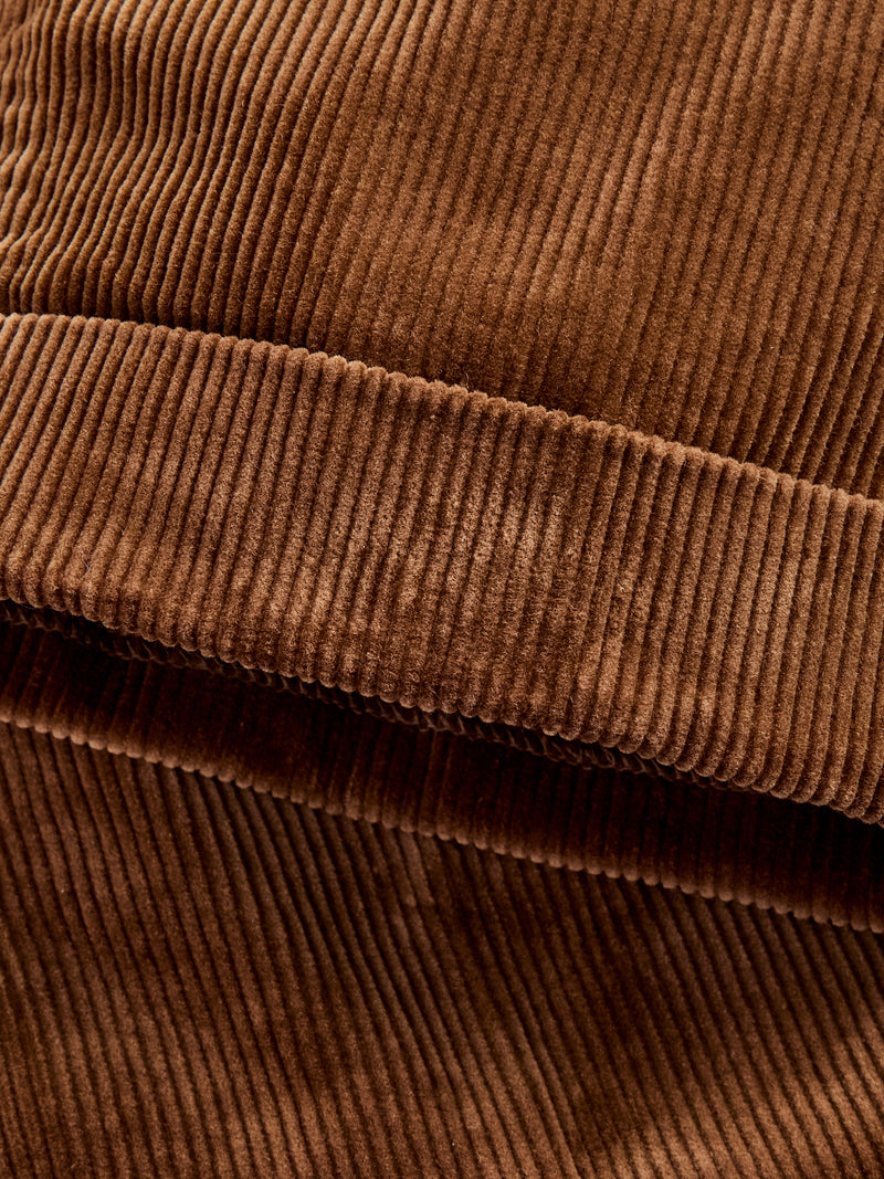 2-Pleat Corduroy Trousers in Golden Brown