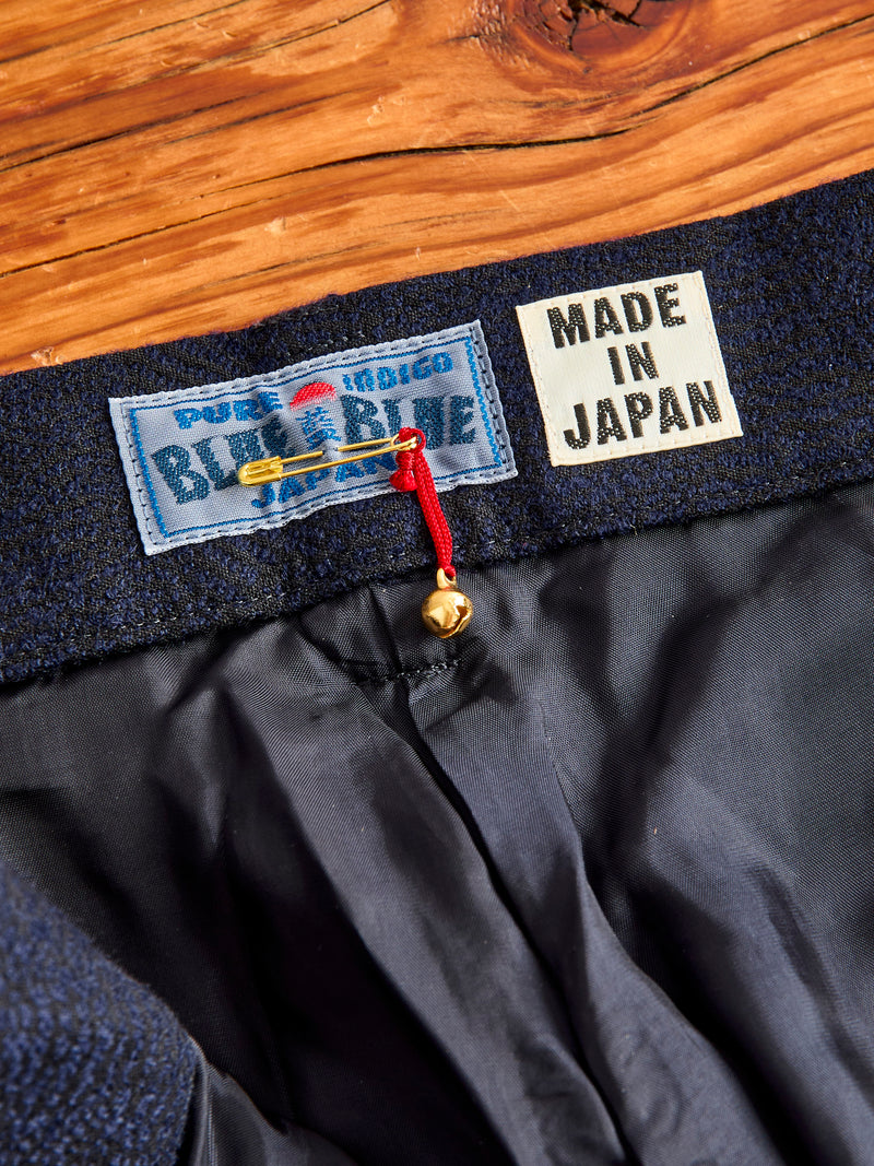 Wind Flow Jacquard Tucked Trousers in Dark Navy