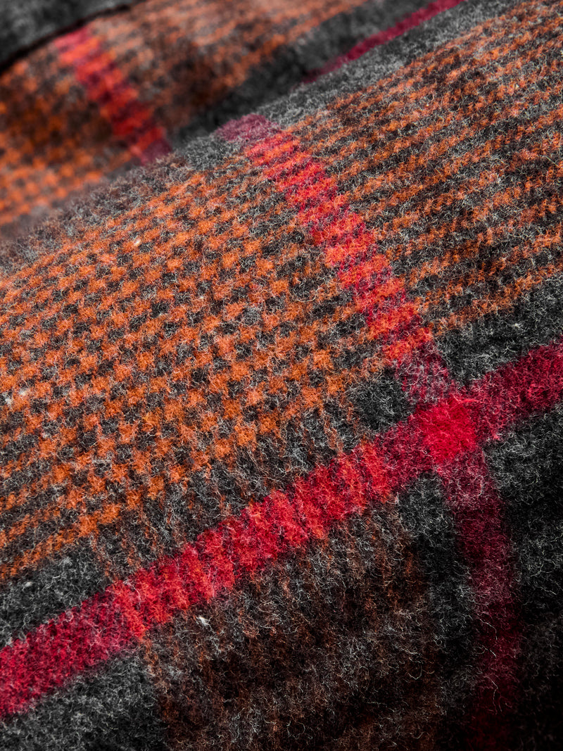Flannel Work Shirt in Orange Red Plaid