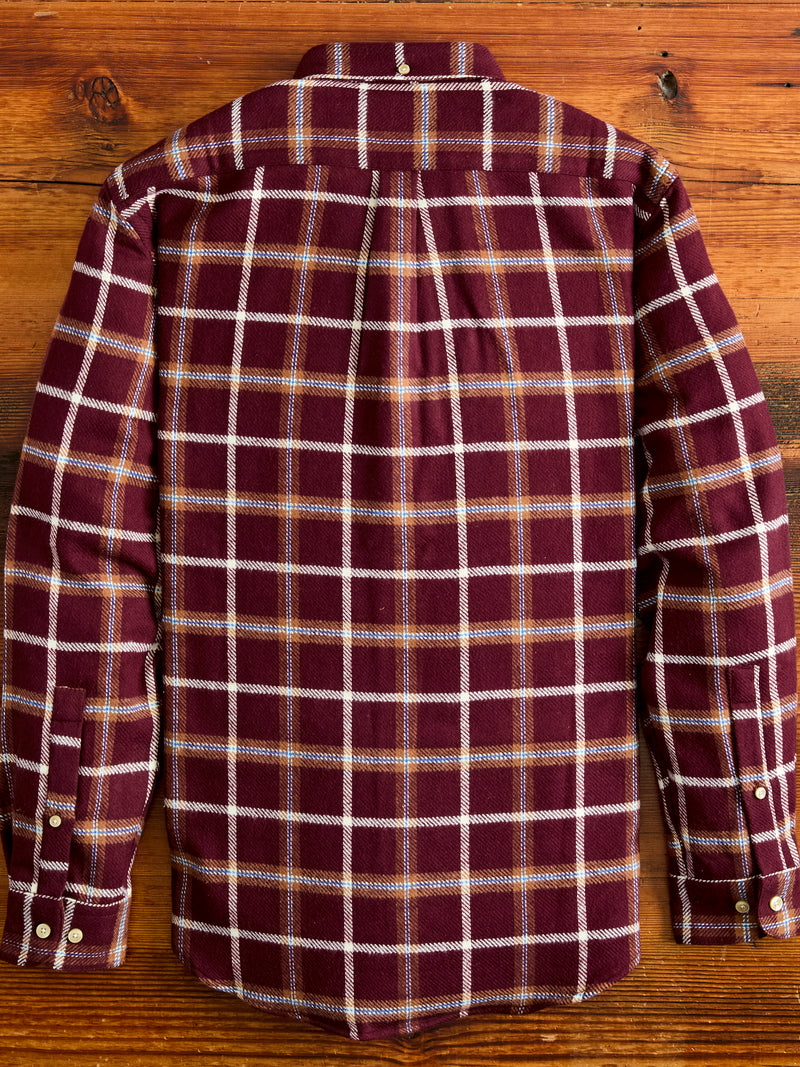 Pottery Check Button-Up Shirt in Burgundy