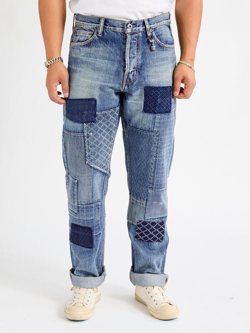 MG115 Boro Repair Selvedge Denim - Classic Straight Fit