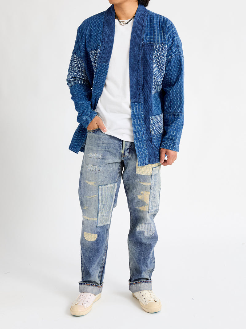 Patchwork Haori Jacket in Indigo 3-Year Wash