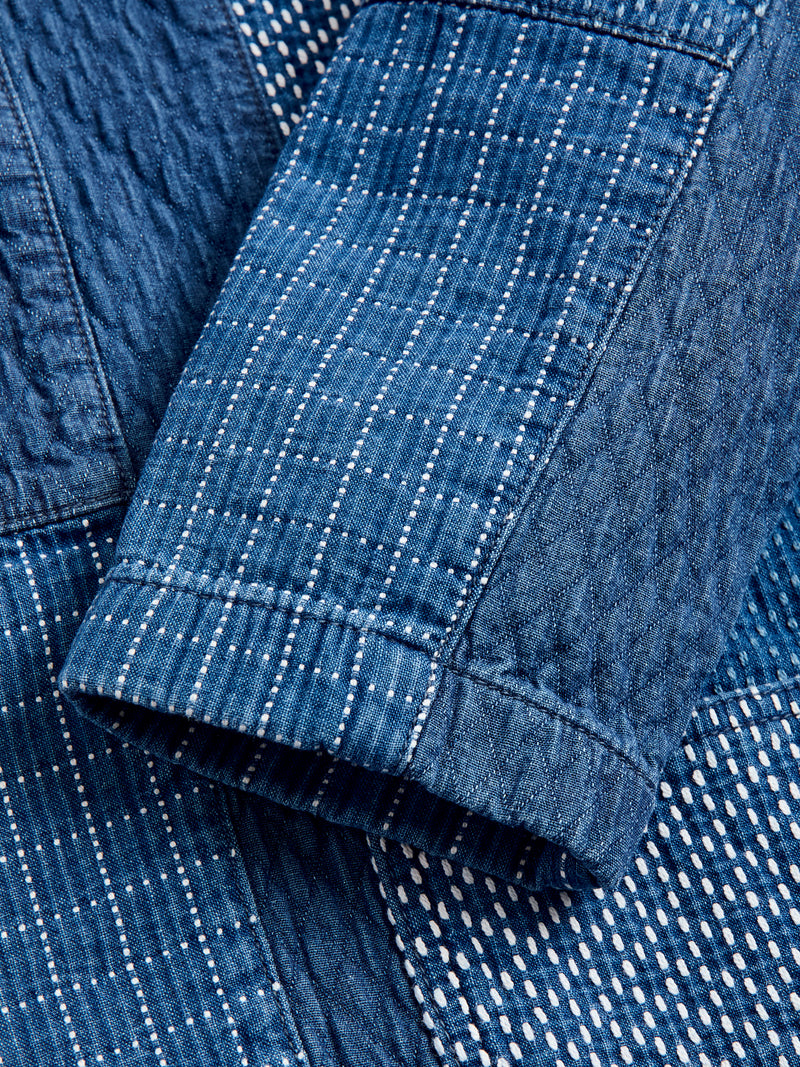 Patchwork Haori Jacket in Indigo 3-Year Wash