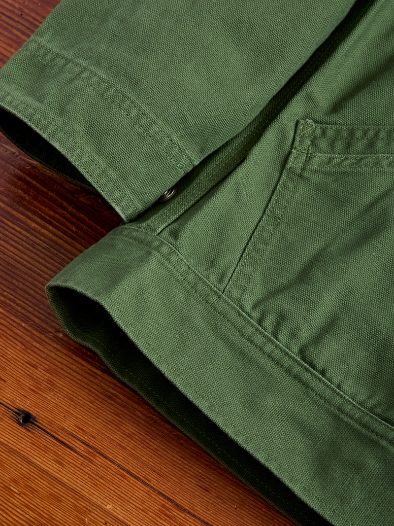 11.5oz Cotton Canvas Work Jacket in Moss Green