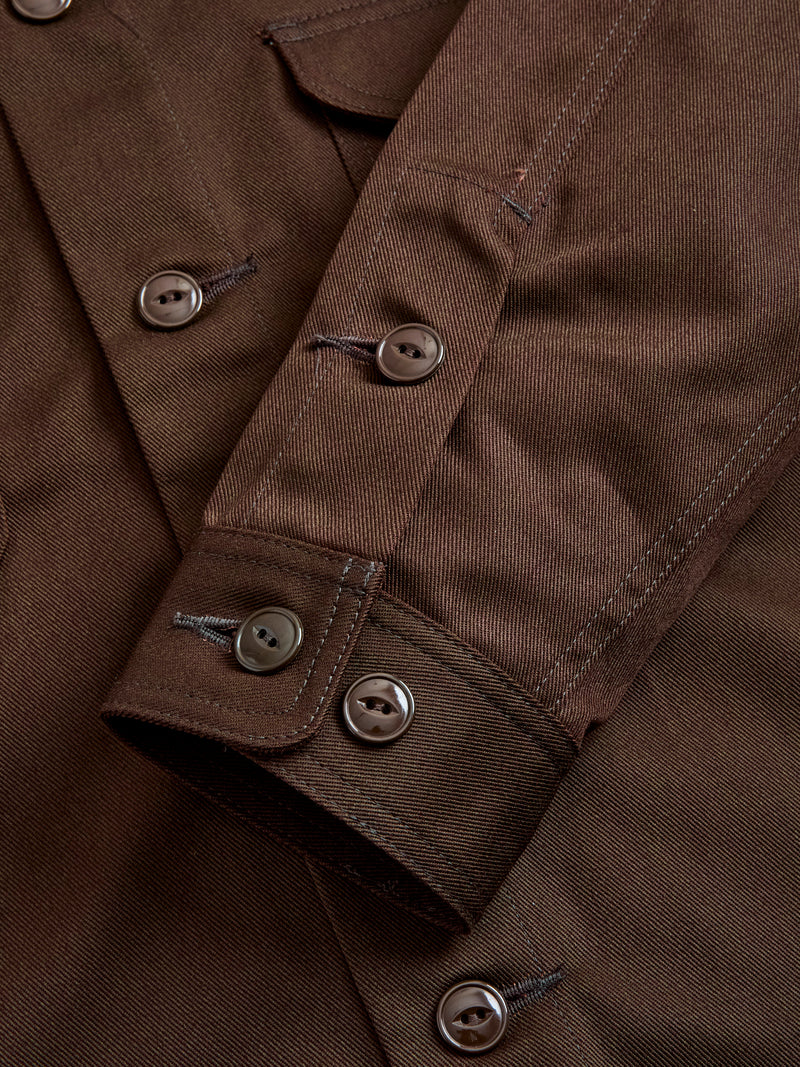 Cotton Twill Smokey Shirt in Brown