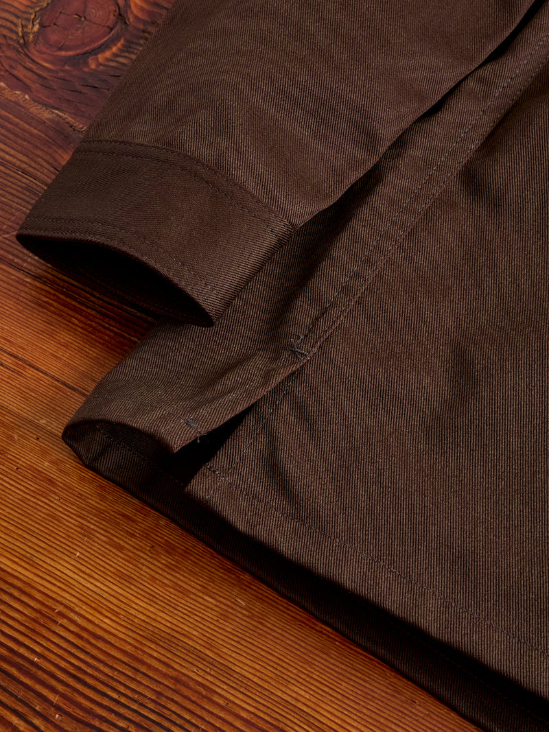 Cotton Twill Smokey Shirt in Brown