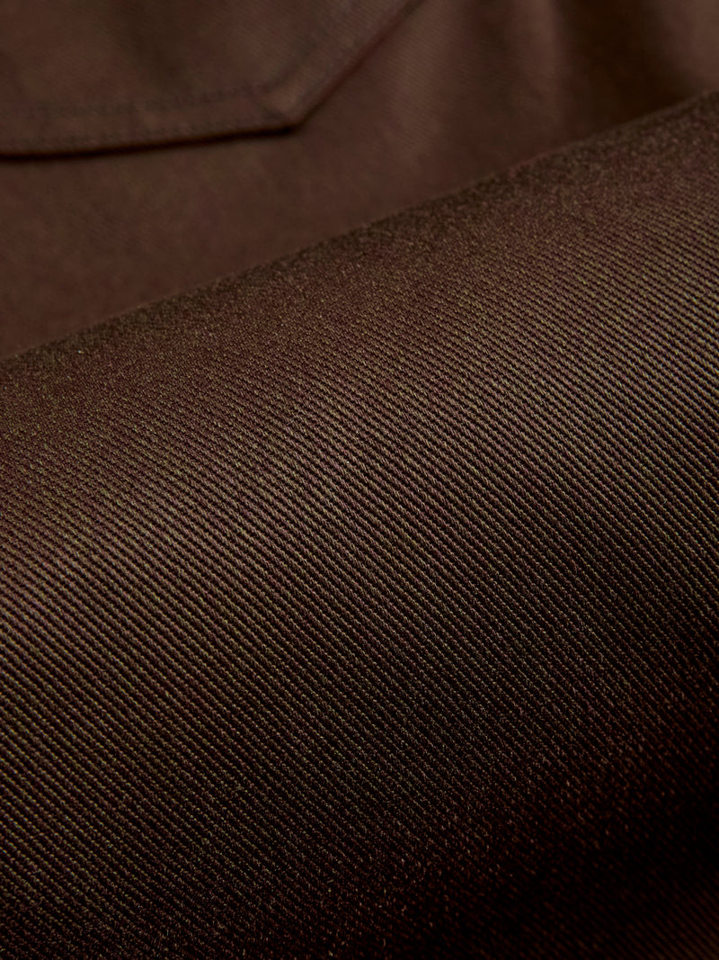 Cotton Twill Smokey Shirt in Brown