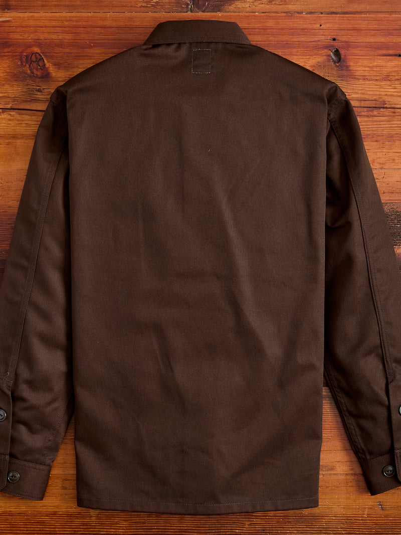 Cotton Twill Smokey Shirt in Brown