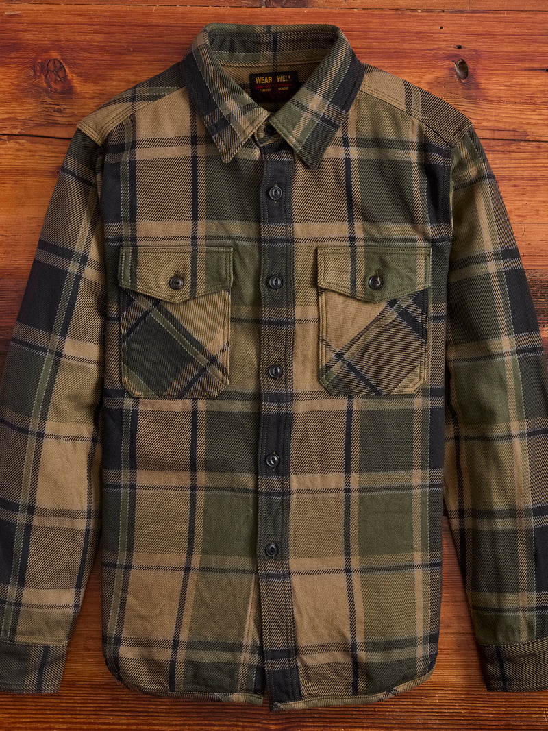 Extra Heavy Flannel Shirt in Olive