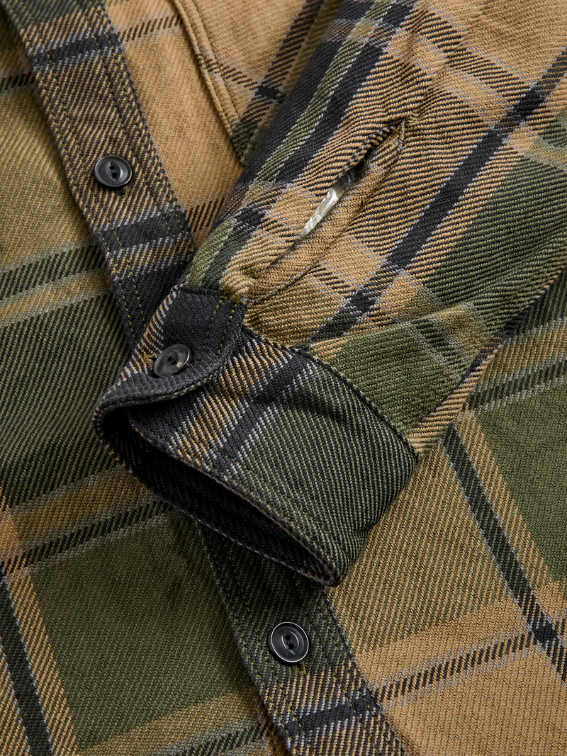Extra Heavy Flannel Shirt in Olive
