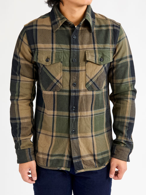 Extra Heavy Flannel Shirt in Olive