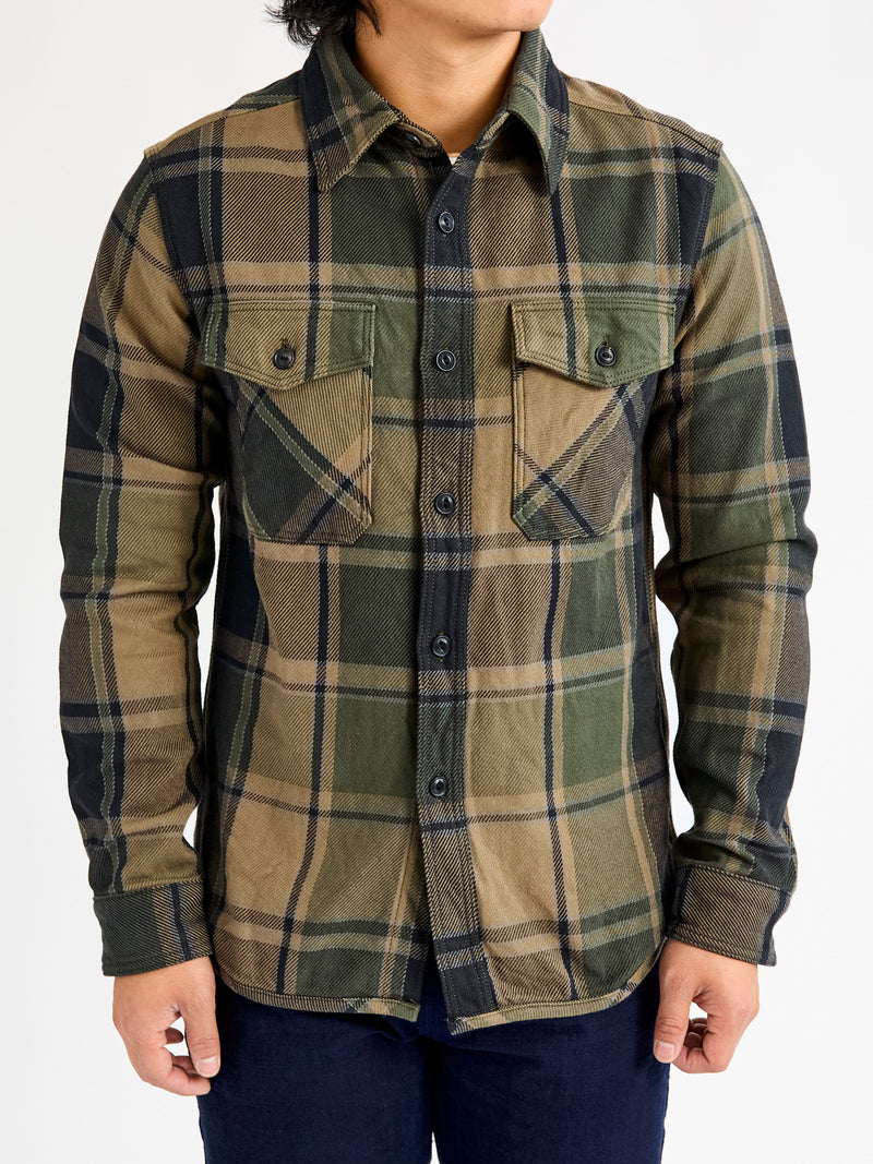 Extra Heavy Flannel Shirt in Olive