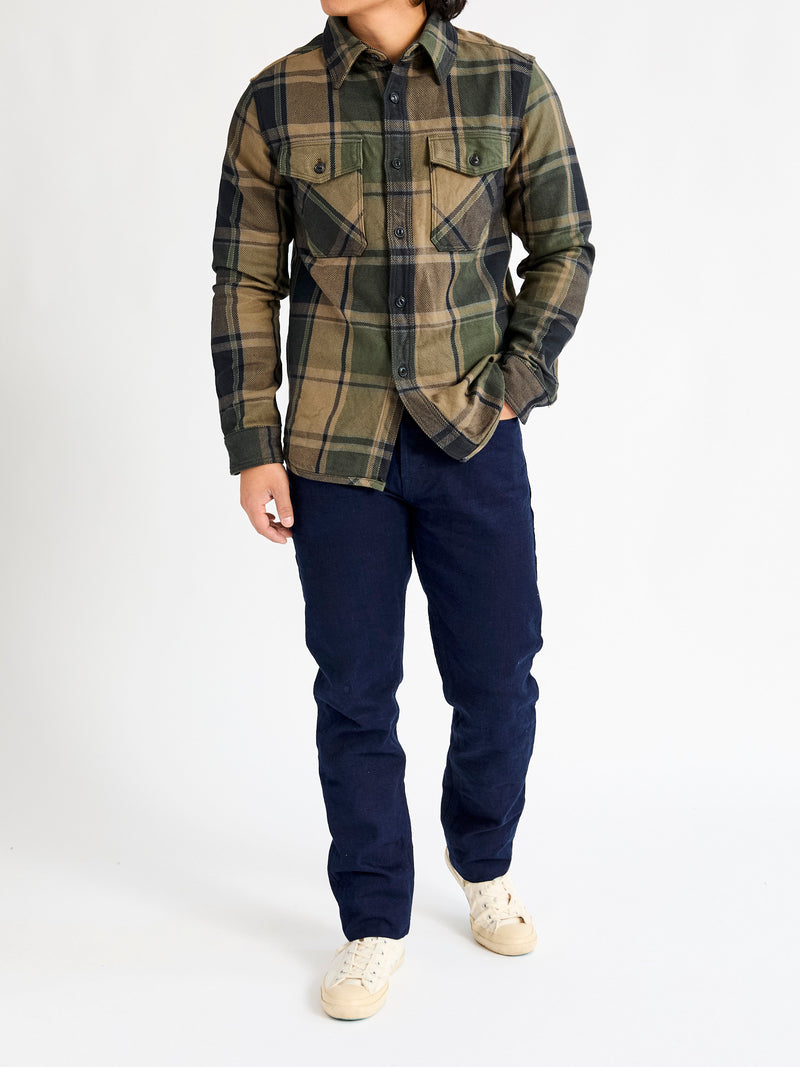 Extra Heavy Flannel Shirt in Olive