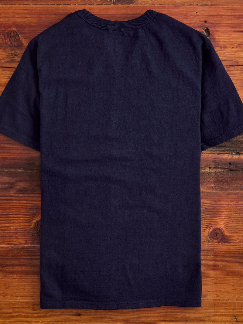 No. 8 Slub Nep Short Sleeve T-Shirt in Navy