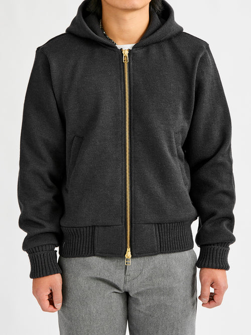 "Full Throttle" Moto Hoodie in Dark Charcoal