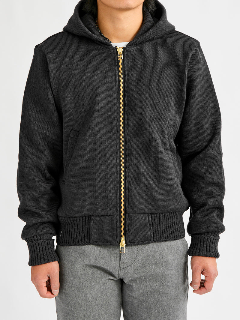 "Full Throttle" Moto Hoodie in Dark Charcoal