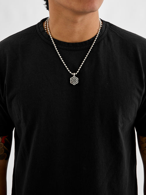 Frame Cutout Rosette Pendant in Sterling Silver