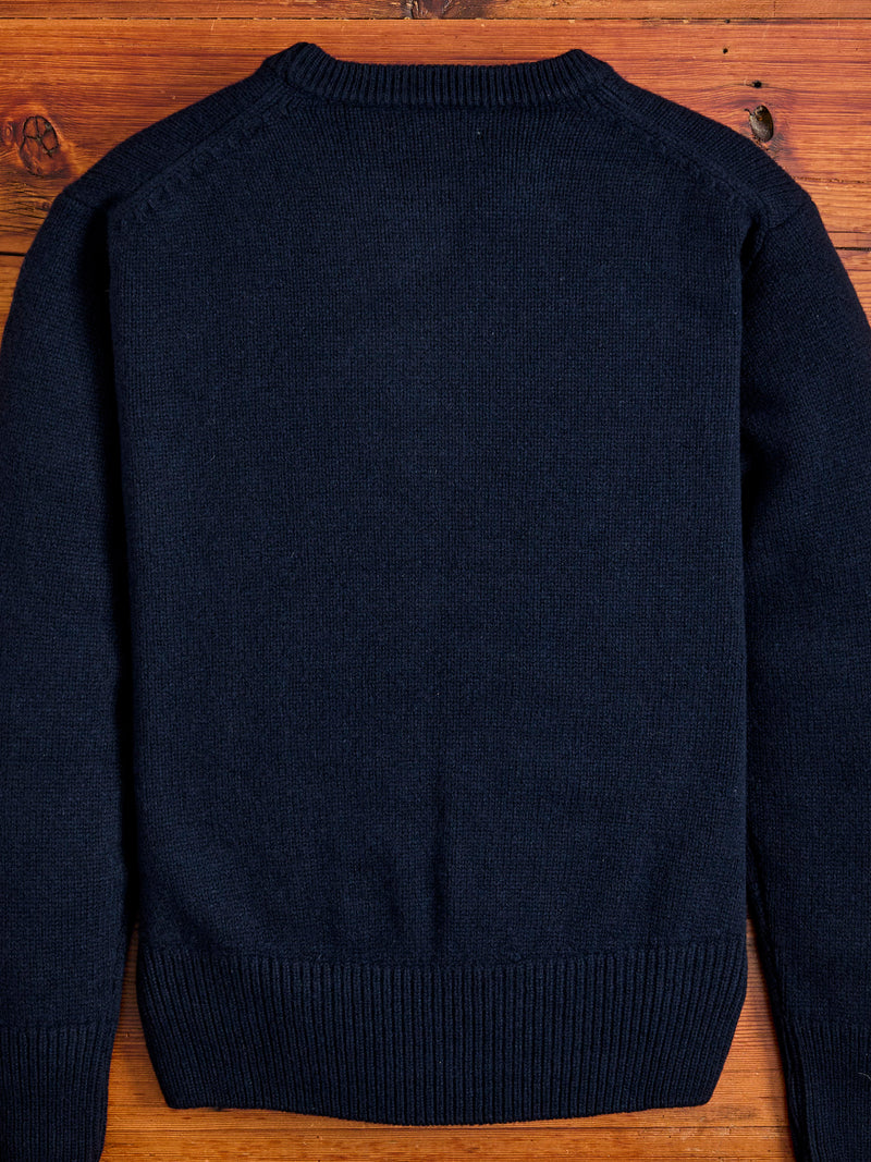LOCC01 "Good Basics" Relaxed Fit Merino Cashmere Knit Sweater in Dark Navy