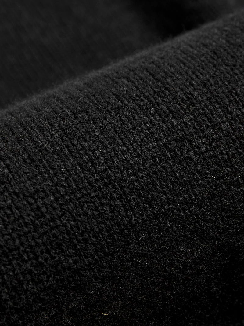 LOCC01 "Good Basics" Relaxed Fit Merino Cashmere Knit Sweater in Deep Black
