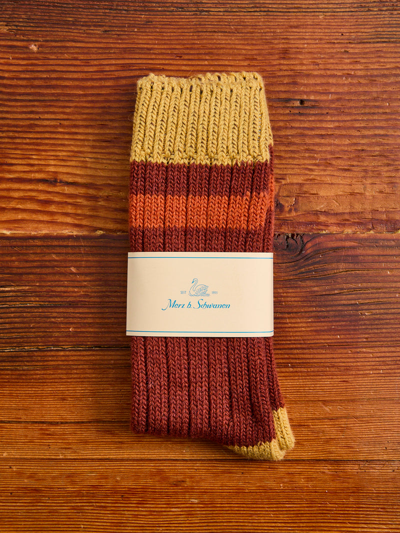 Merino Wool Melange Socks in Chestnut