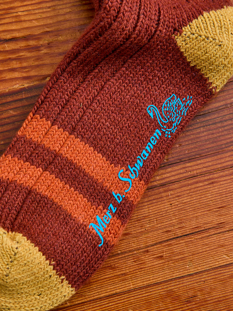 Merino Wool Melange Socks in Chestnut