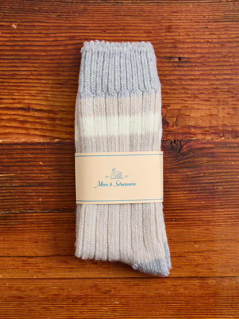 Merino Wool Melange Socks in Natural