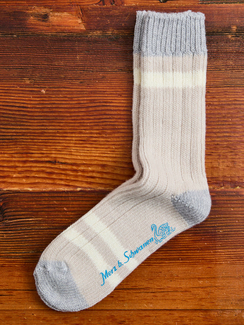 Merino Wool Melange Socks in Natural