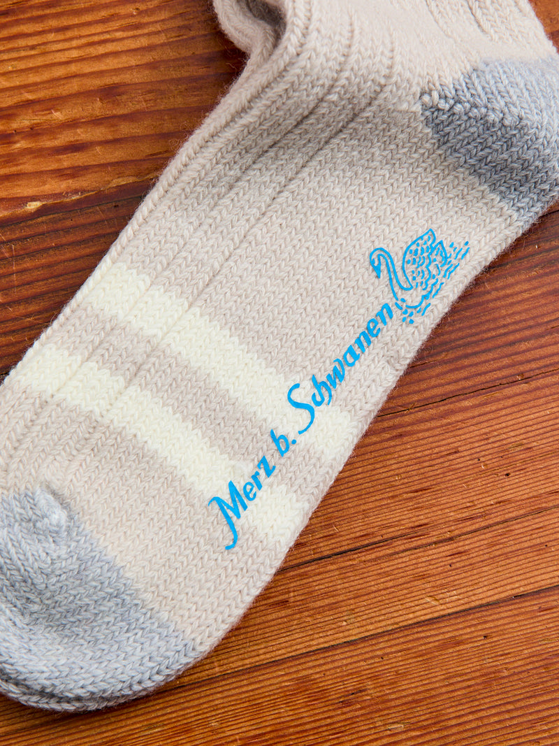 Merino Wool Melange Socks in Natural