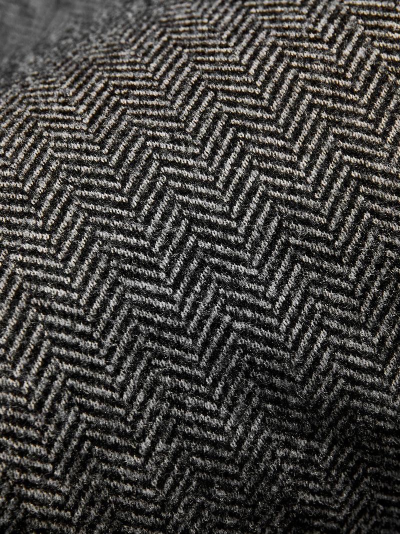 Two-Pleat Suit Trousers in White Herringbone