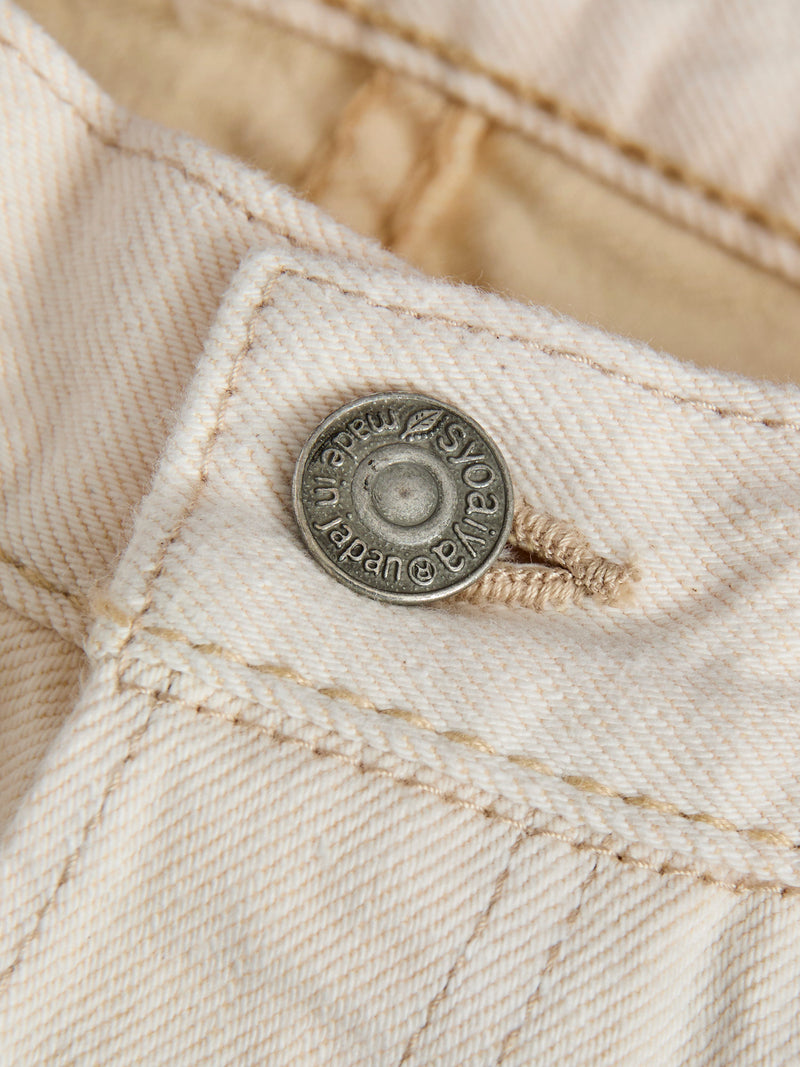1172-2 "Ecru Beige" 14oz Rinsed Selvedge Denim - Relaxed Tapered Fit