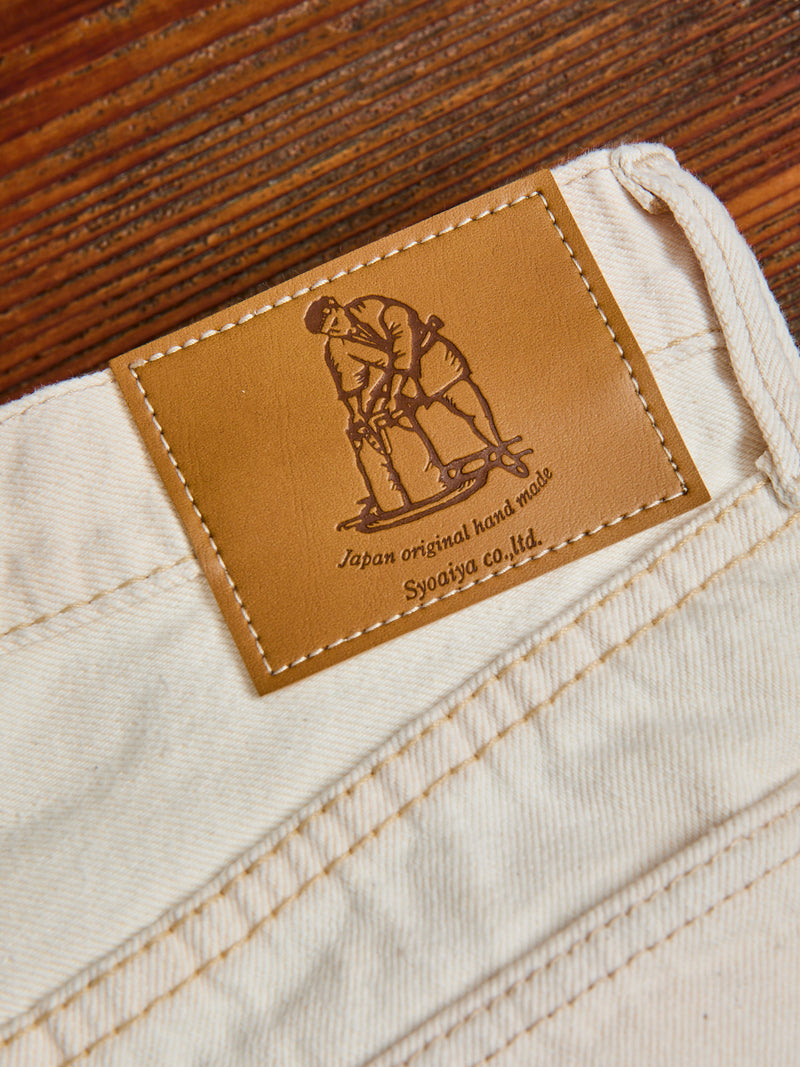 1172-2 "Ecru Beige" 14oz Rinsed Selvedge Denim - Relaxed Tapered Fit