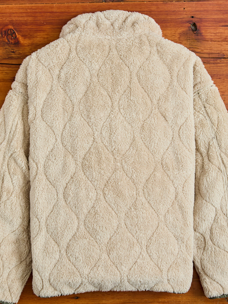 Reversible Nylon Ripstop Boa Liner Jacket in Khaki