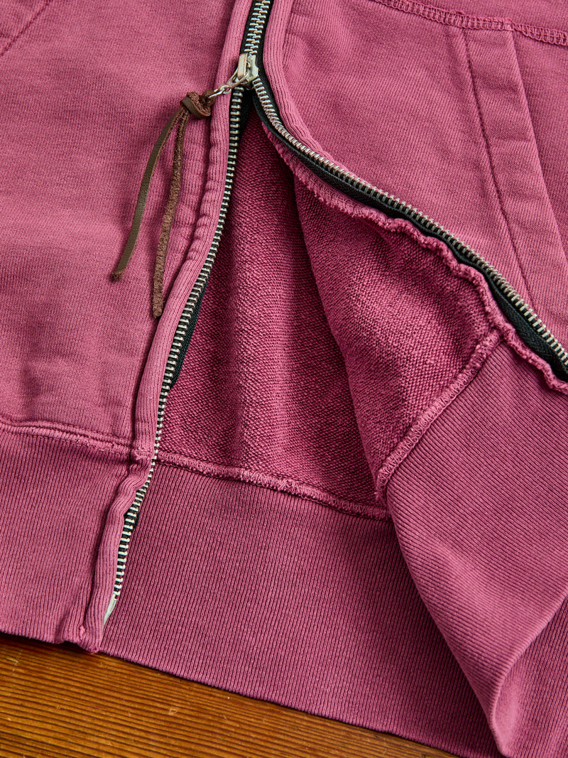 Special Finish Zip Hoodie in Bordeaux